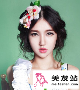 波浪卷新娘盘发
