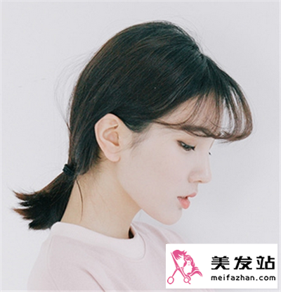 甜美清新的空气感刘海马尾