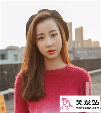 露额偏分发型 中长直发