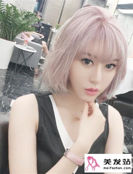线条lob染发效果