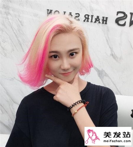 线条lob染发效果