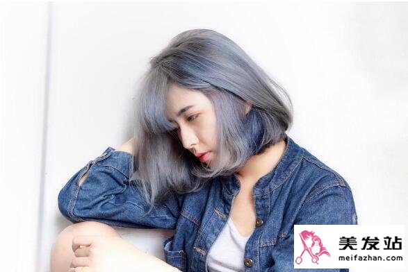 莫兰迪雾蓝发色展示