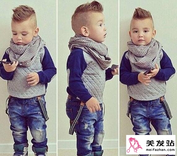 小男孩莫西干发型