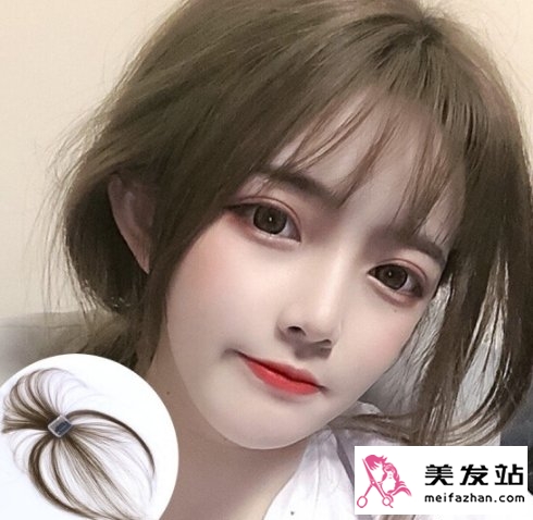 假发刘海佩戴方法示意图