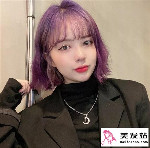 潮酷紫色发色