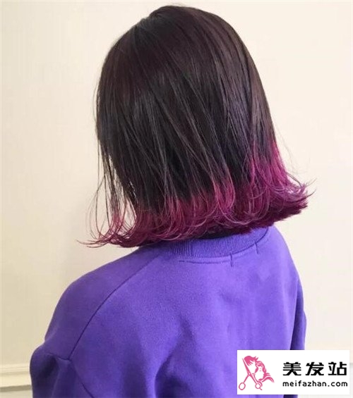 桃红挑染发型
