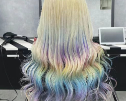 时髦个性染发设计 仙气减龄钻石彩虹色