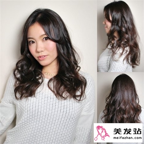 2014长发女生浪漫瘦脸烫发发型 时尚烫发轻松瘦脸