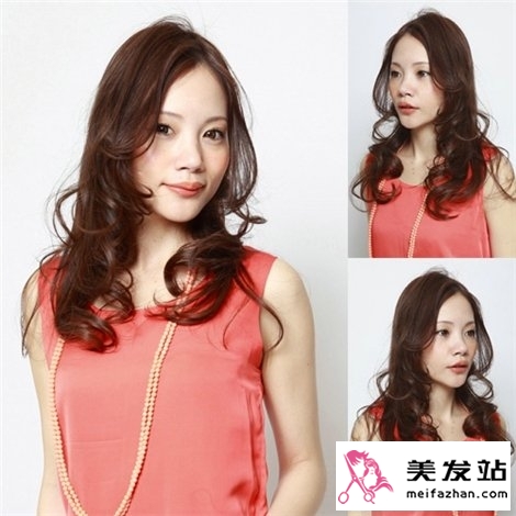2014长发女生浪漫瘦脸烫发发型 时尚烫发轻松瘦脸