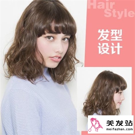 修颜女生中短发烫发 蓬松内扣短发最瘦脸