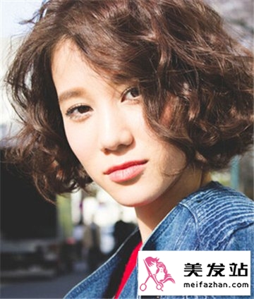 韩式短卷发发型图片