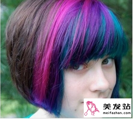 彩虹头染发