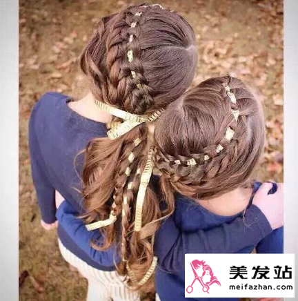 彩带编发图片