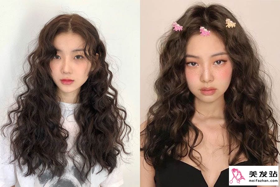 Jennie水波纹卷发造型