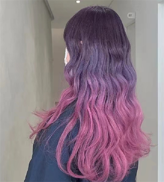 雾粉紫发型图片图片
