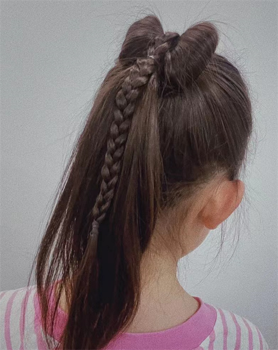 小孩发型女扎头发教程图片