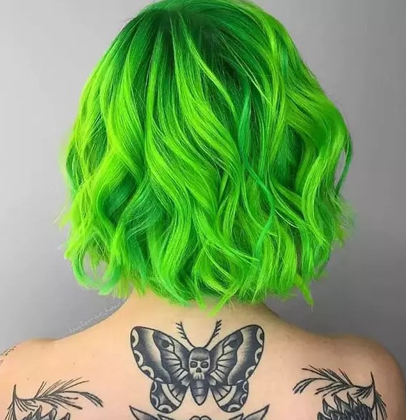最时髦的绿色系染发 换上绿头发美到极致