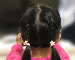 幼儿园小女孩编发 甜美可爱活力满满