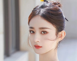 赵丽颖丸子头簪发 高贵优雅甜美动人