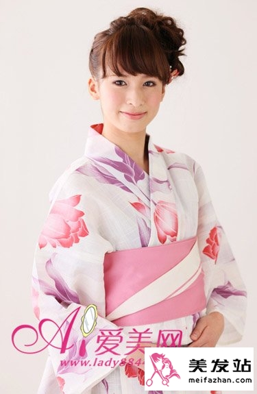  盘起长发 日系浴衣美人甜美发型DIY 