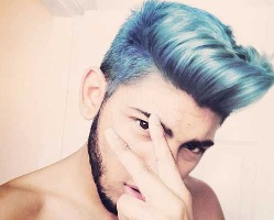 男生蓝色系染发发型合集 最新流行男生染发发型图片