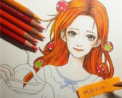 动漫人物发型绘画 手绘田园文艺风女生发型