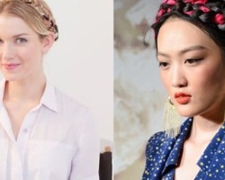 女生怎么盘头发好看 丝带+编发盘发很有富态美
