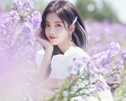 杨超越花海照大片 夏日限定的花仙子天真烂漫