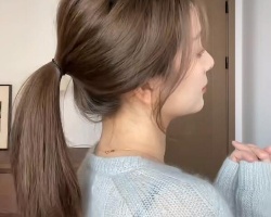 低马尾怎么扎好看 韩系低马尾得绑法教程图解