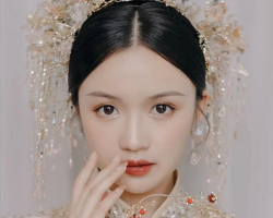 婚礼当天出门造型 倾城绝美新娘发型