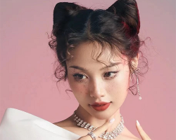 时尚女生盘发范本 复古风“猫耳发型”