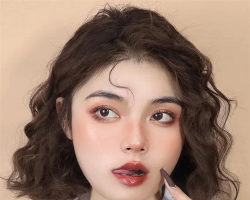 复古短发羊毛卷 蓬松微卷巨瘦脸