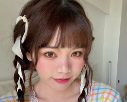 文艺少女感编发教程 清新丝带编发图解          .