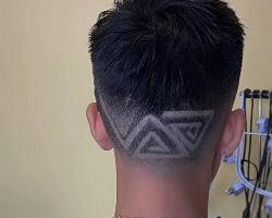 痞帅男生铲青雕刻 简单清爽非常时尚