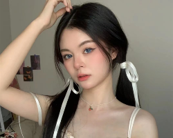 长发女生发型范本 夏季清新丝带发型