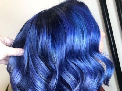 蓝色系染发发型效果图 时髦显白自带高级