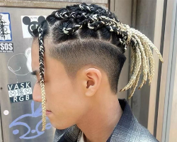 长发男生帅气发型 扭博辫时尚撩人