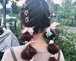 演唱会、音乐节女生发型 丝带编发扎发最流行