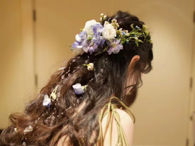 森系鲜花新娘发型 优雅仙气不挑脸型