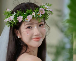 森系鲜花新娘发型 氧气少女感爆棚