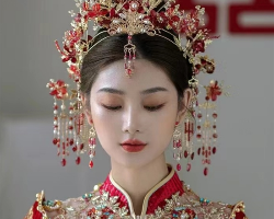 中式凤冠新娘发型 妆造发型天花板