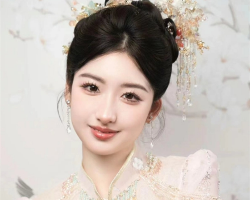 少女感中式新娘发型 温婉甜美巨大气