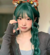 女生人气染发范本 高级个性北极星绿