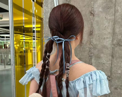 少女感丝带编发 简单率性时尚减龄
